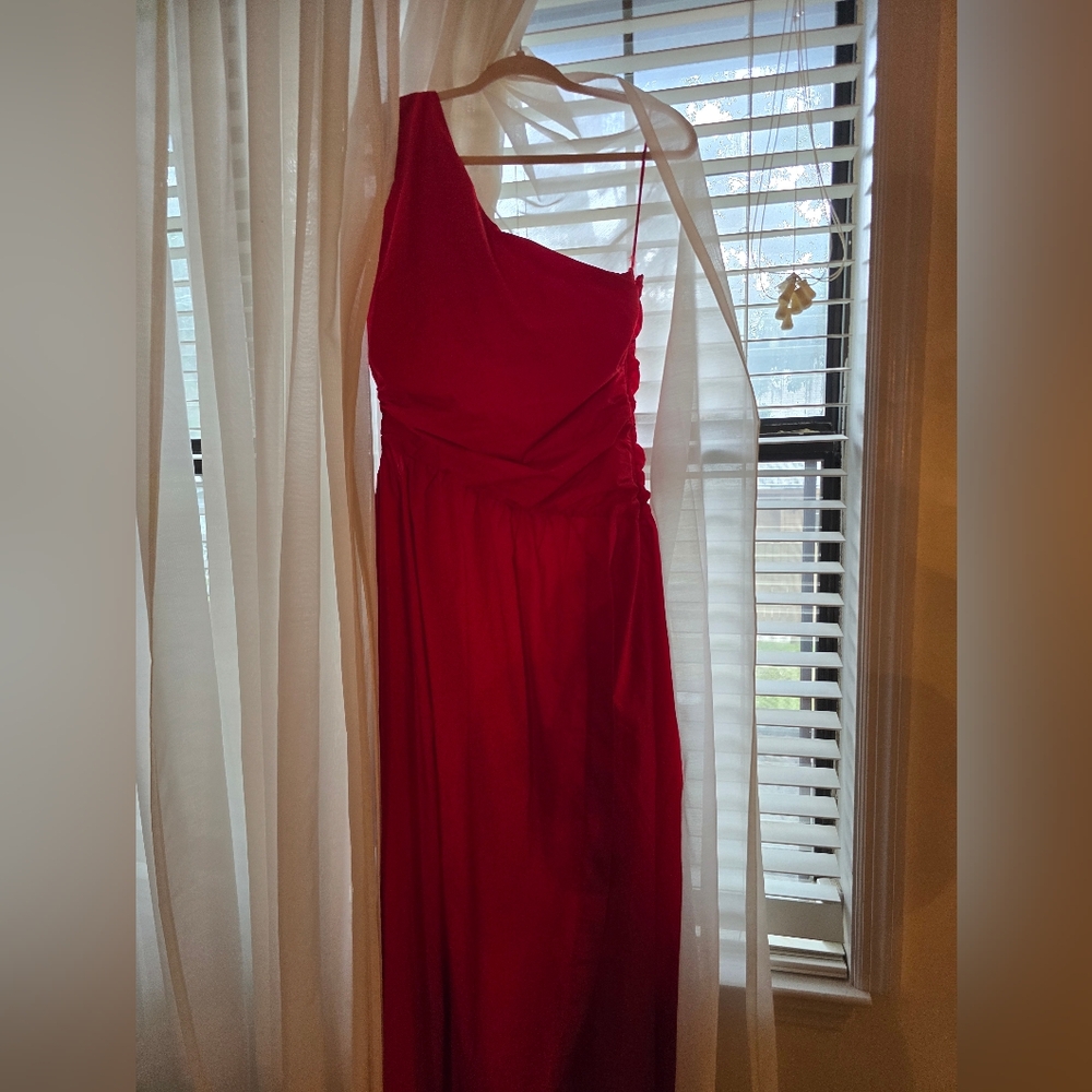 Abercrombie & Fitch Vibrant Red One-Shoulder Dress Brand New